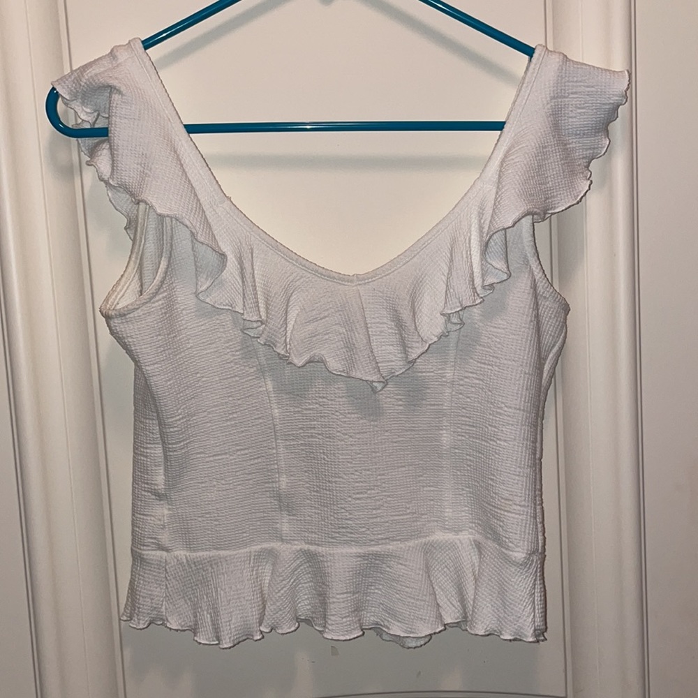 White Ruffle Top - Picture 2 of 3